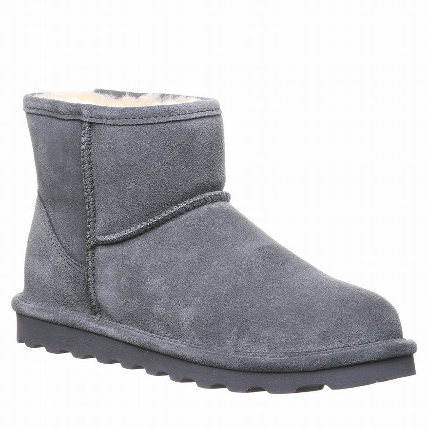 Bearpaw Alyssa Wide Snow Boots UK - Women's Boots Deep Grey ||UXHFSC-230||